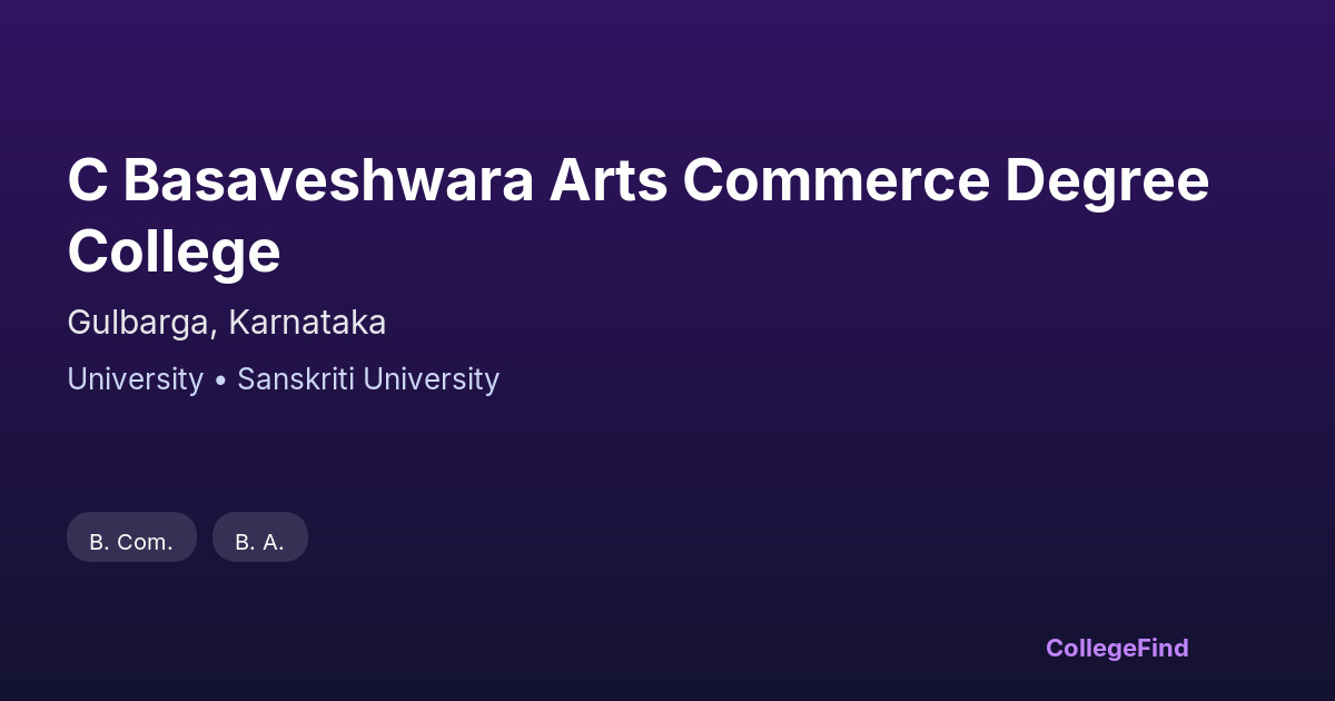 c basaveshwara arts commerce degree college
