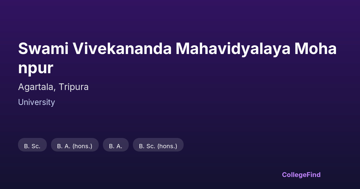 swami vivekananda mahavidyalaya mohanpur