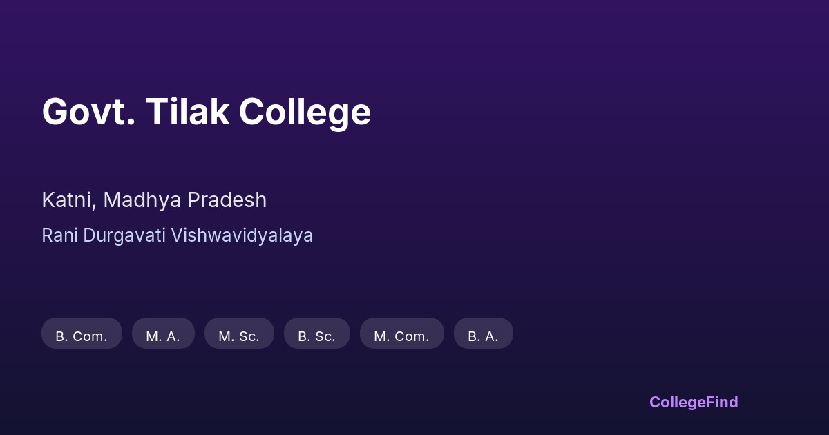 govt. tilak college