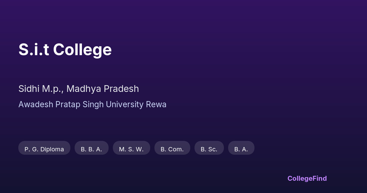 s.i.t college