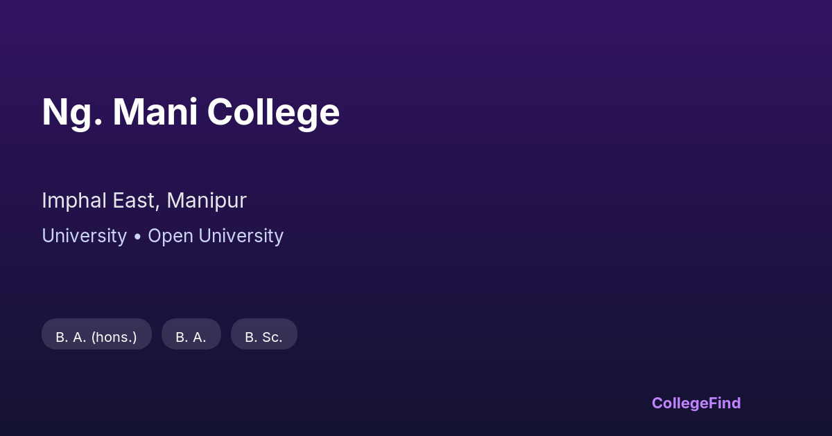 ng. mani college