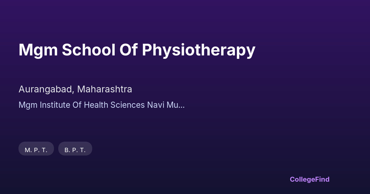 mgm school of physiotherapy