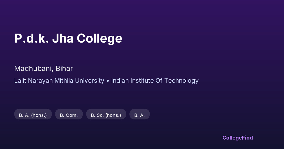 p.d.k. jha college