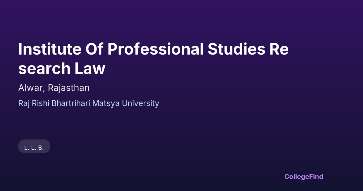 institute of professional studies research law