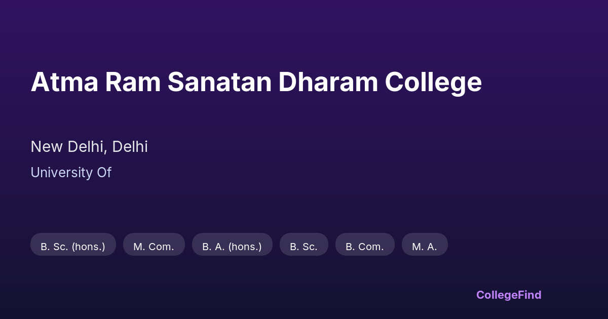 atma ram sanatan dharam college