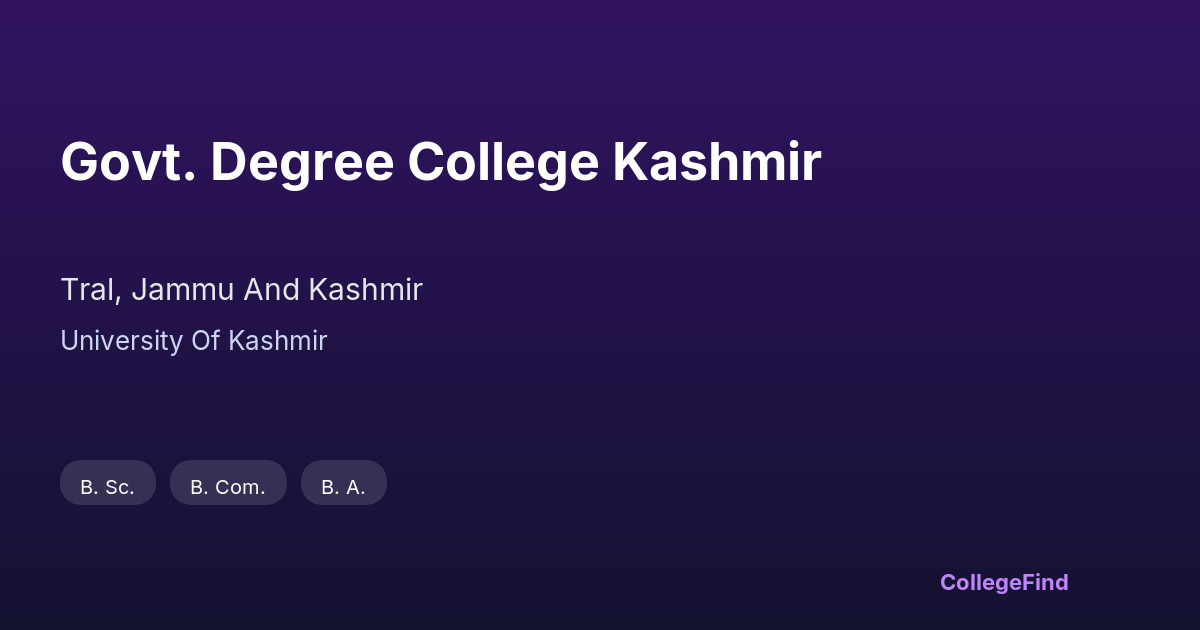 govt. degree college kashmir