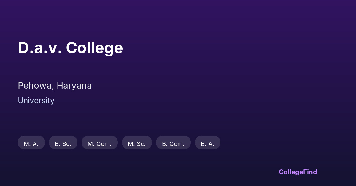 d.a.v. college