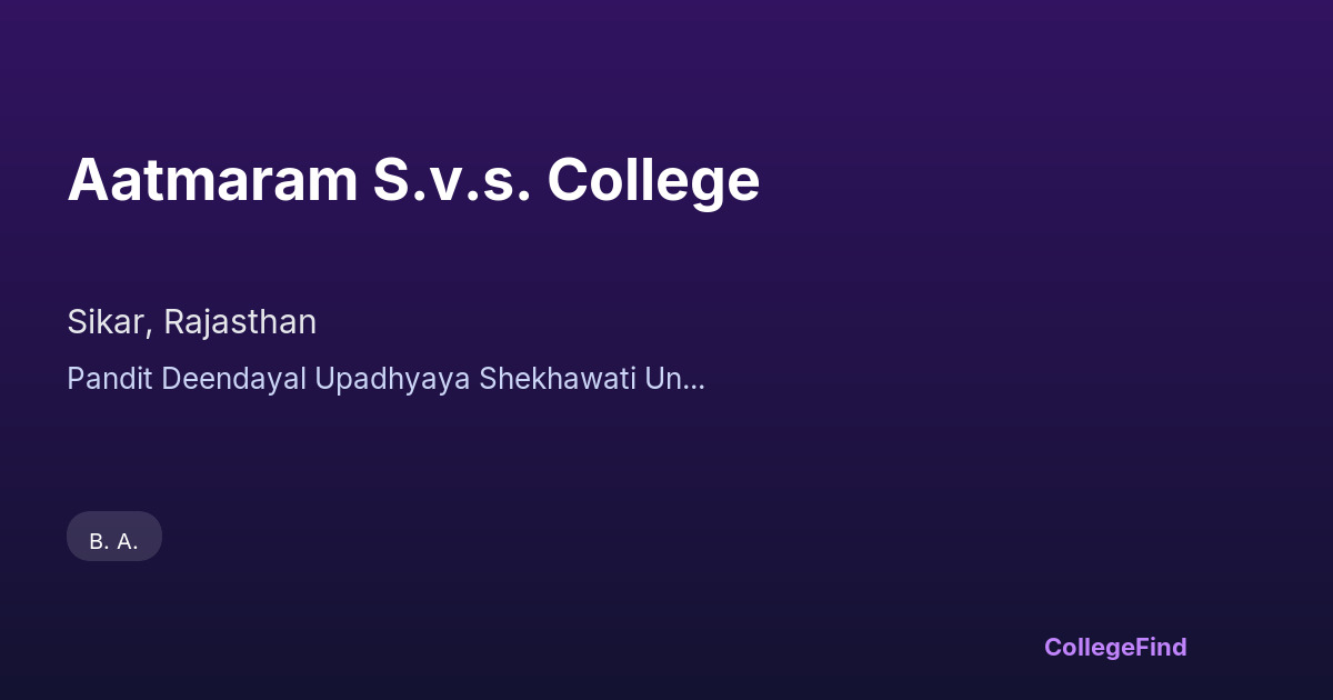 aatmaram s.v.s. college
