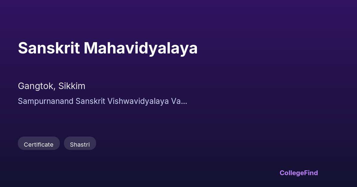 sanskrit mahavidyalaya