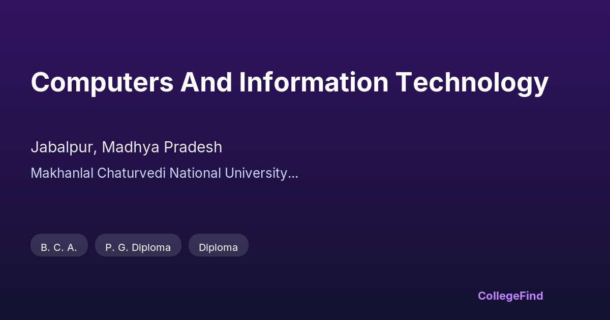 computers and information technology