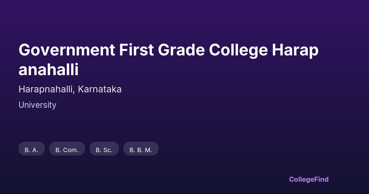 government first grade college harapanahalli