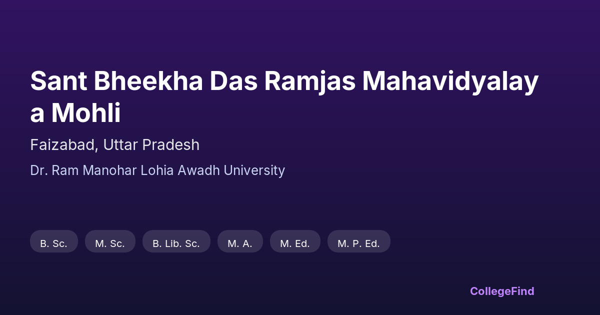 sant bheekha das ramjas mahavidyalaya mohli
