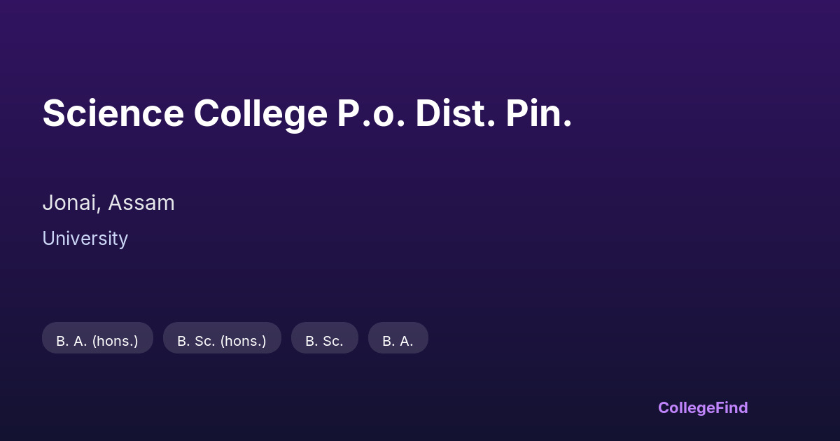 science college p.o. dist. pin.