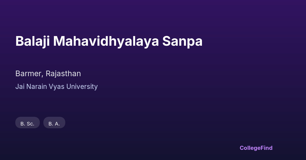 balaji mahavidhyalaya sanpa