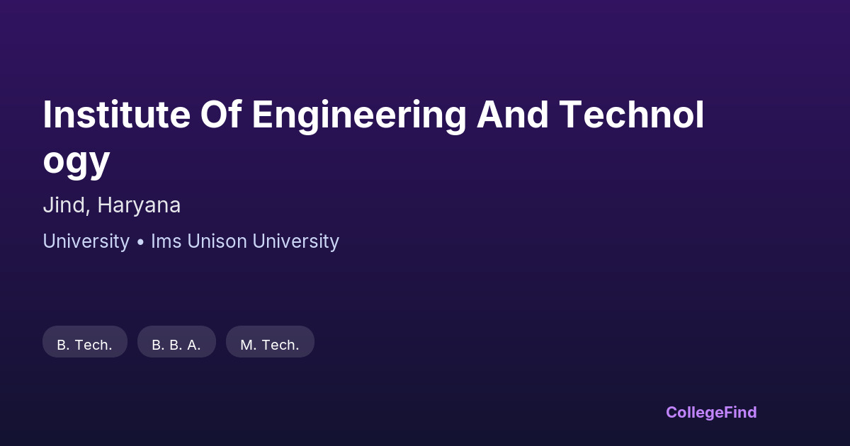 institute of engineering and technology