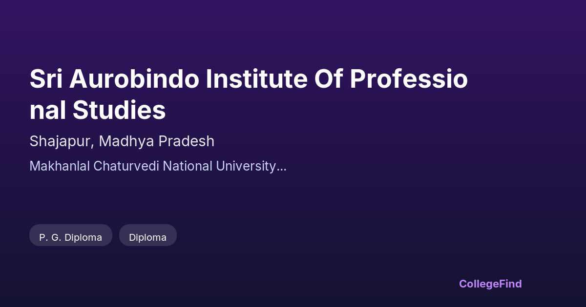 sri aurobindo institute of professional studies