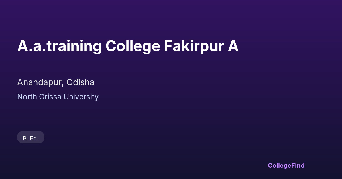 a.a.training college fakirpur a