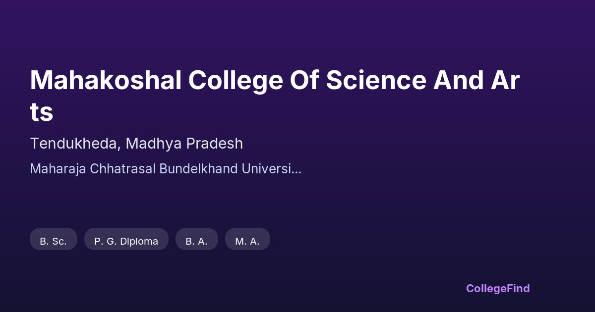mahakoshal college of science and arts