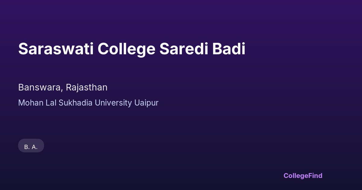saraswati college saredi badi