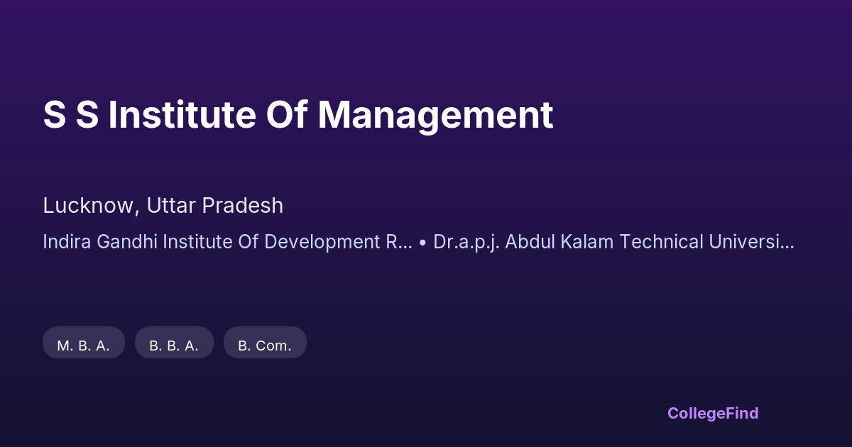 s s institute of management