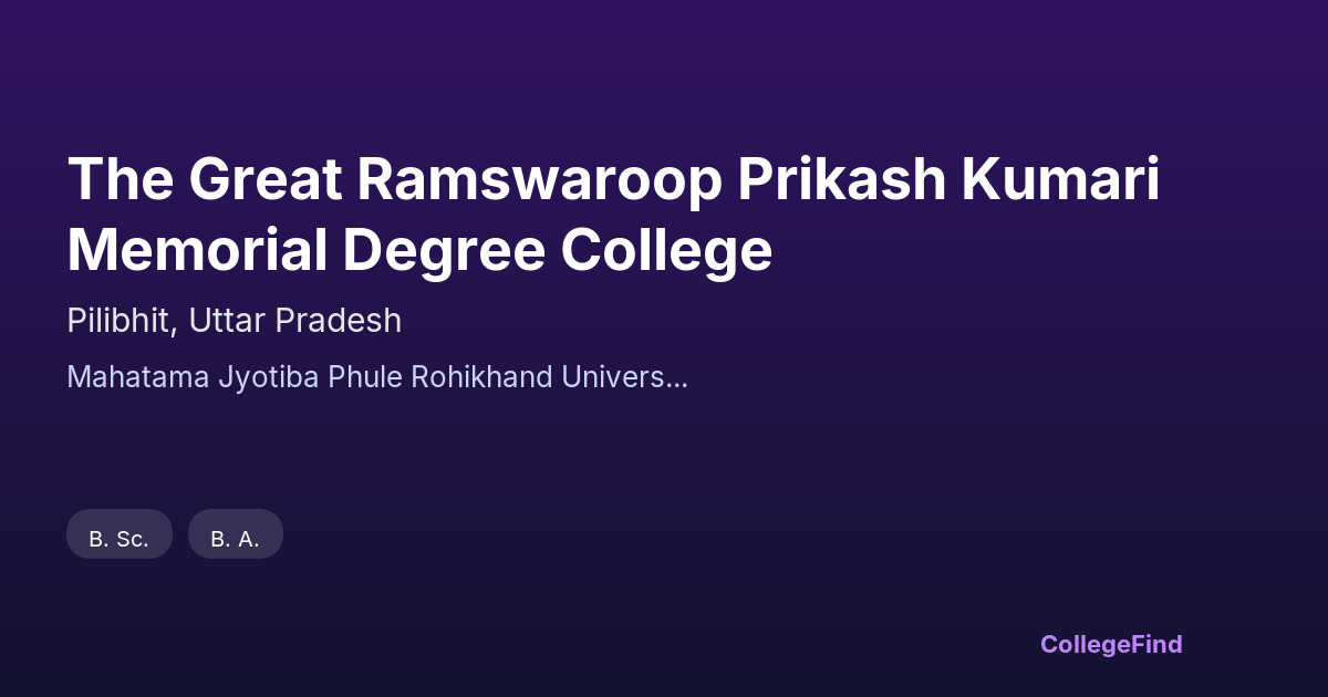 the great ramswaroop prikash kumari memorial degree college