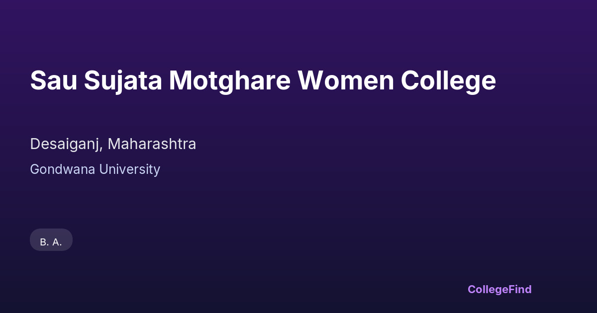 sau sujata motghare women college