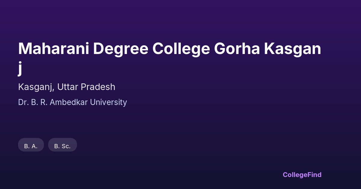 maharani degree college gorha kasganj