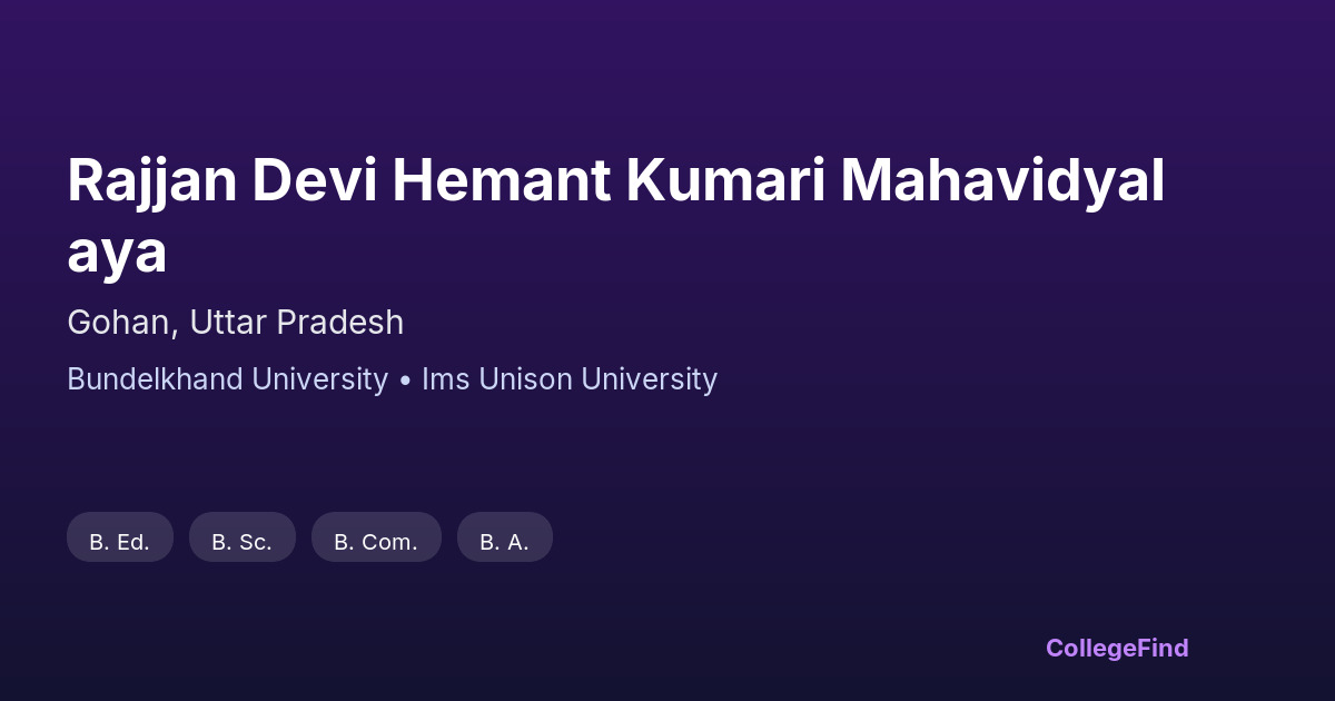rajjan devi hemant kumari mahavidyalaya