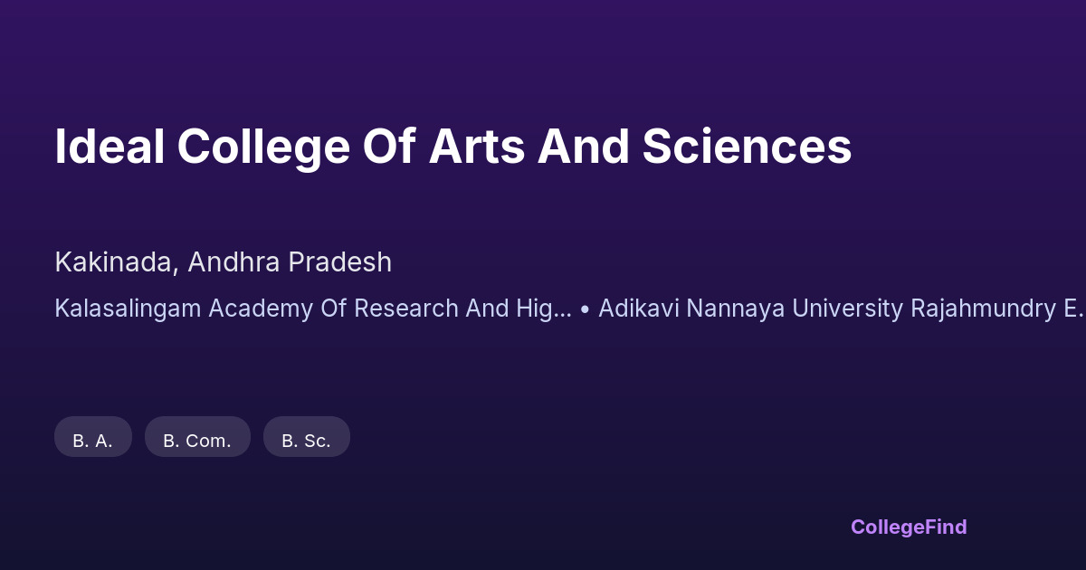 ideal college of arts and sciences