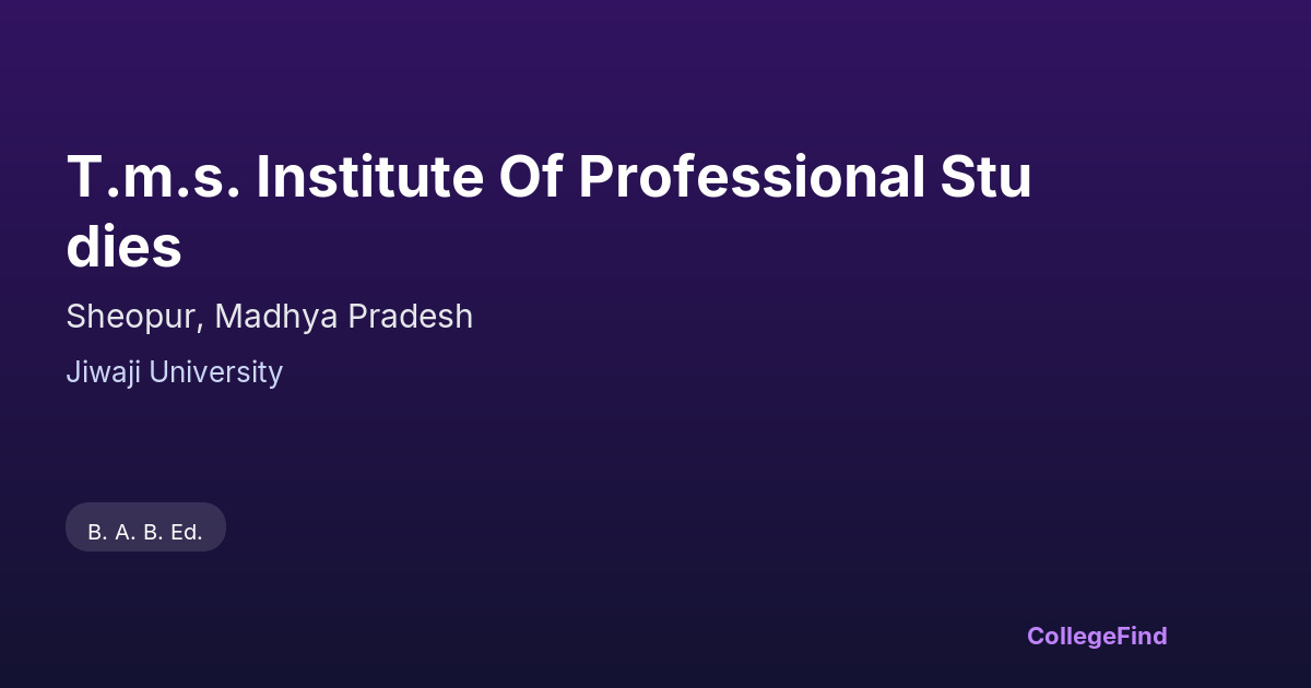 t.m.s. institute of professional studies