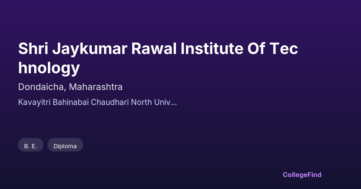 shri jaykumar rawal institute of technology