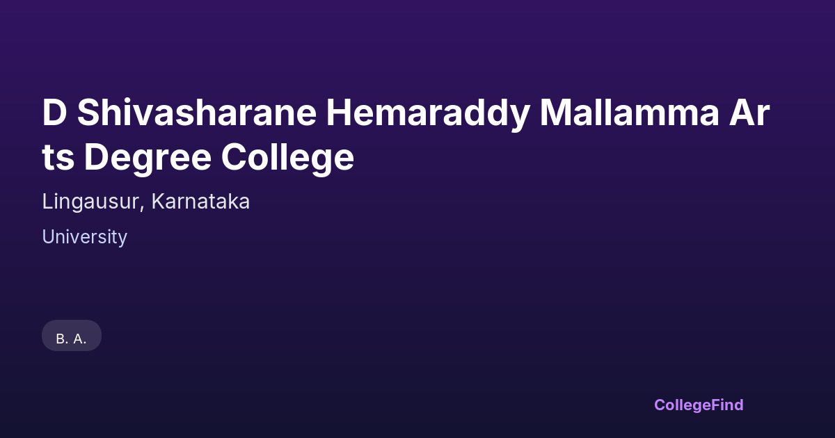 d shivasharane hemaraddy mallamma arts degree college