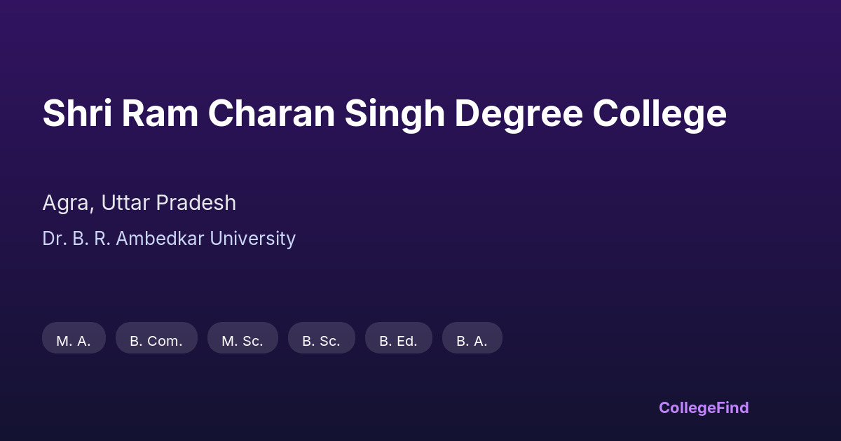 shri ram charan singh degree college