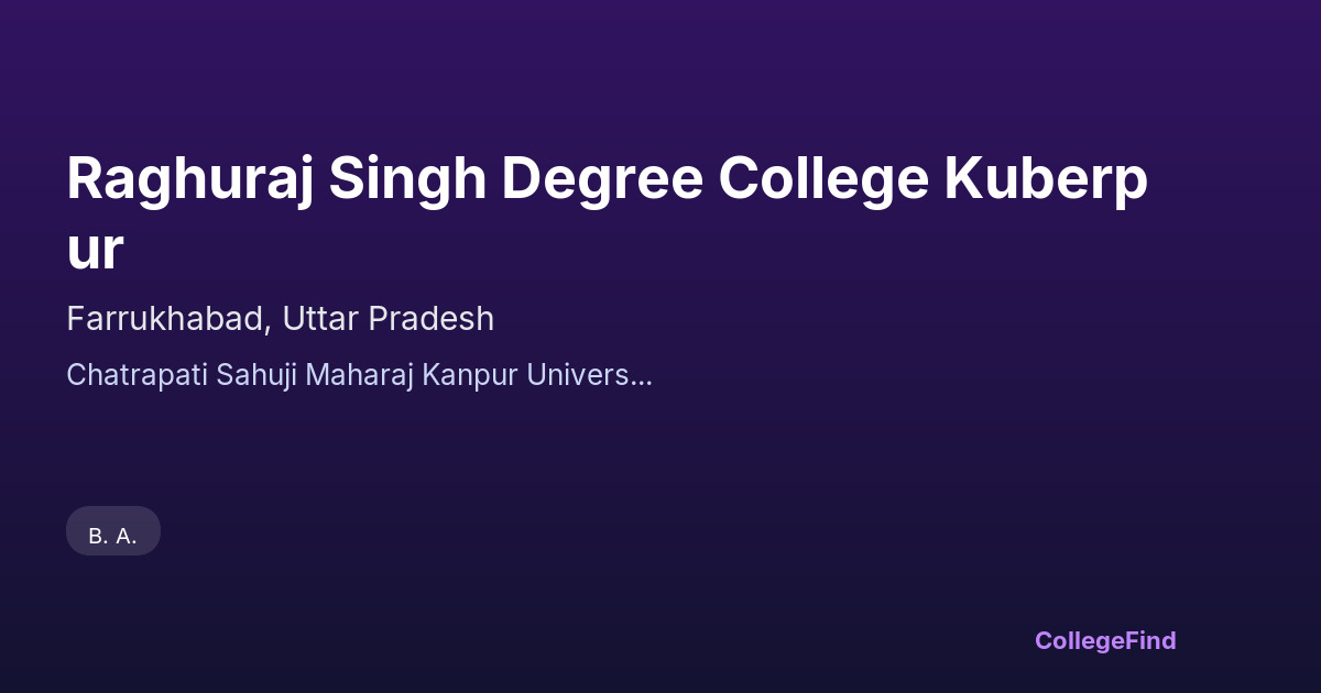 raghuraj singh degree college kuberpur