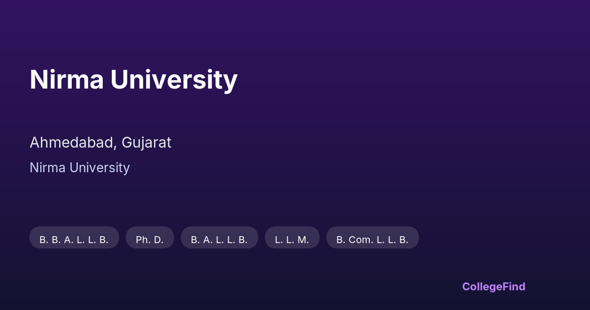 nirma university