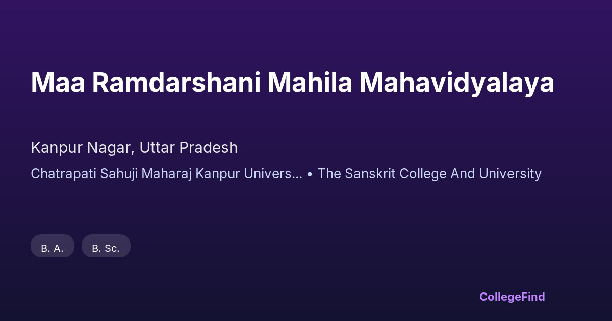 maa ramdarshani mahila mahavidyalaya