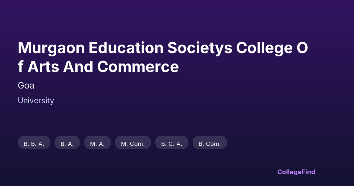 murgaon education societys college of arts and commerce