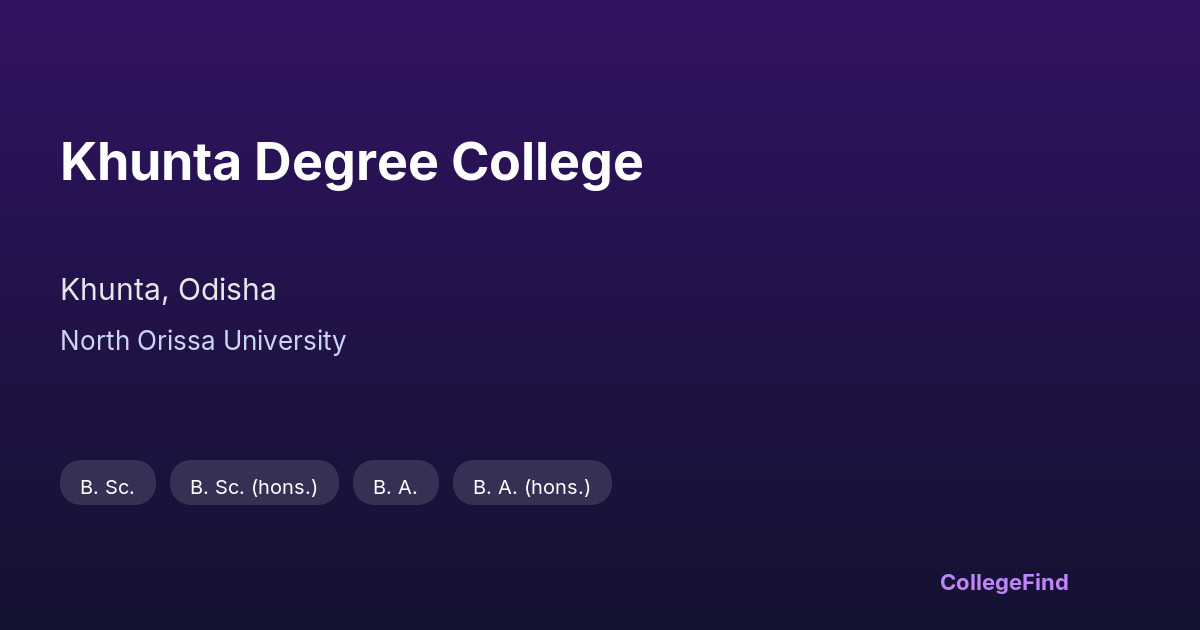 khunta degree college