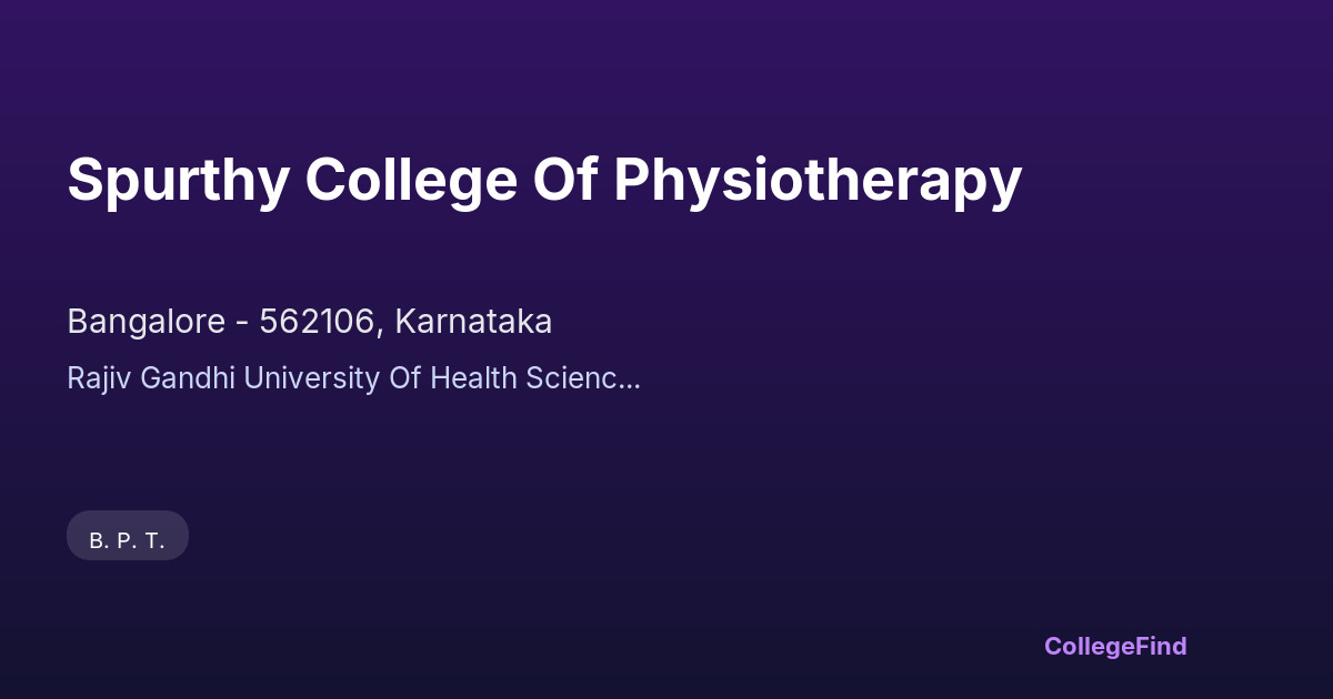 spurthy college of physiotherapy
