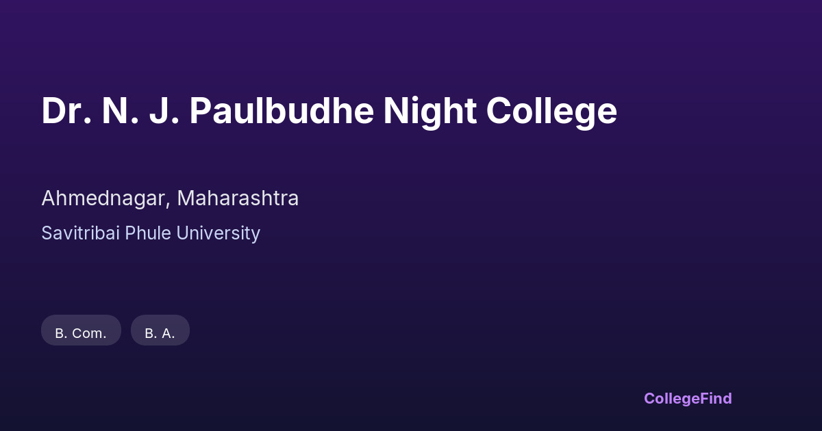dr. n. j. paulbudhe night college
