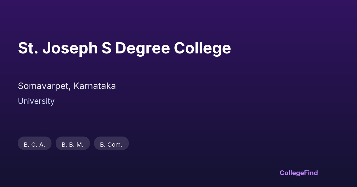st. joseph s degree college