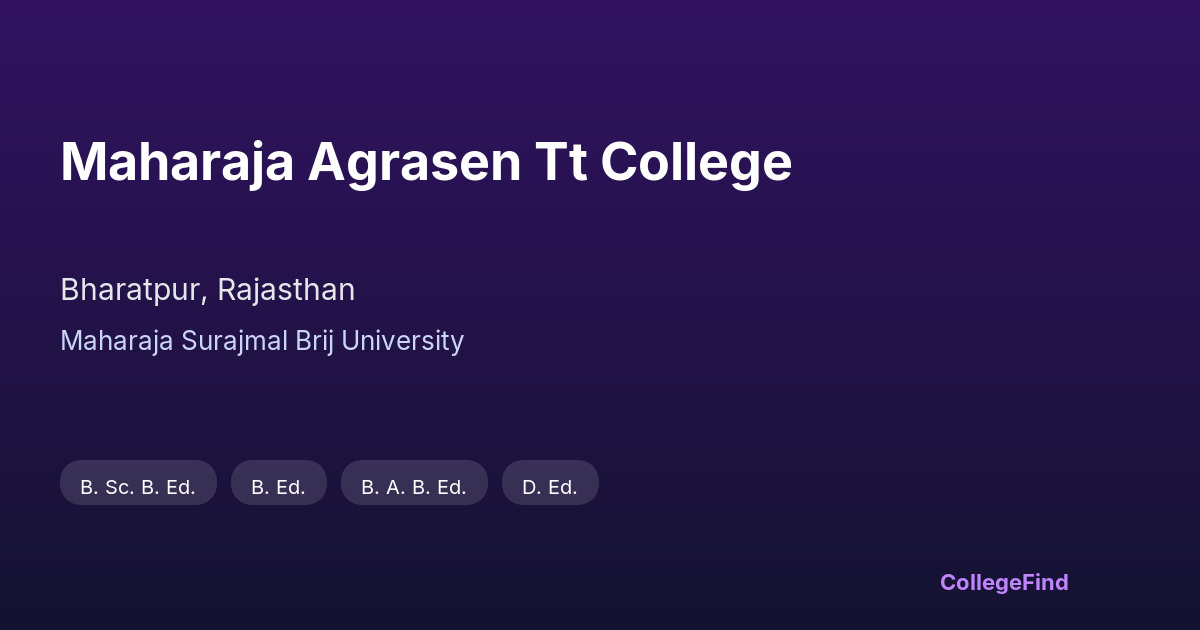 maharaja agrasen tt college