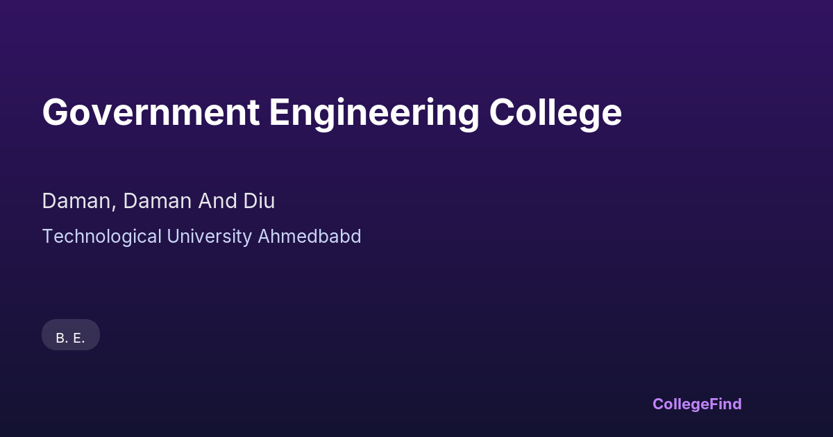government engineering college