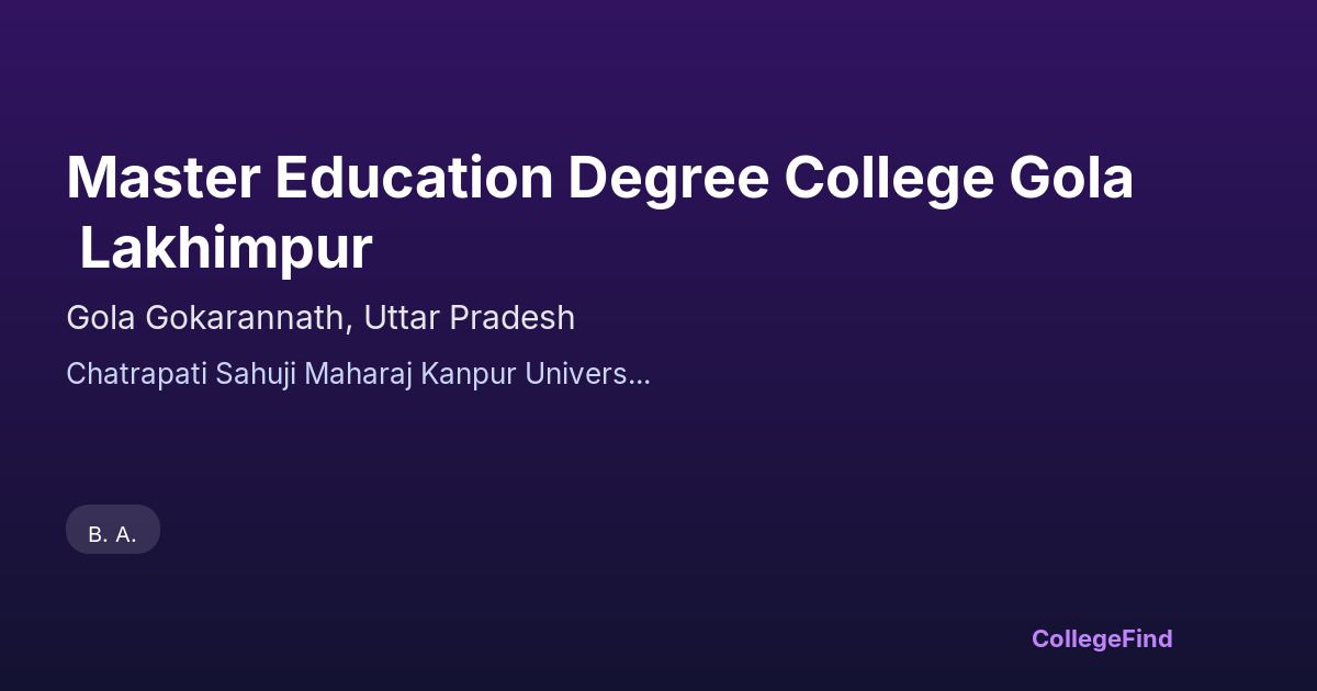 master education degree college gola lakhimpur