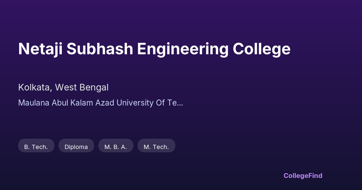 netaji subhash engineering college