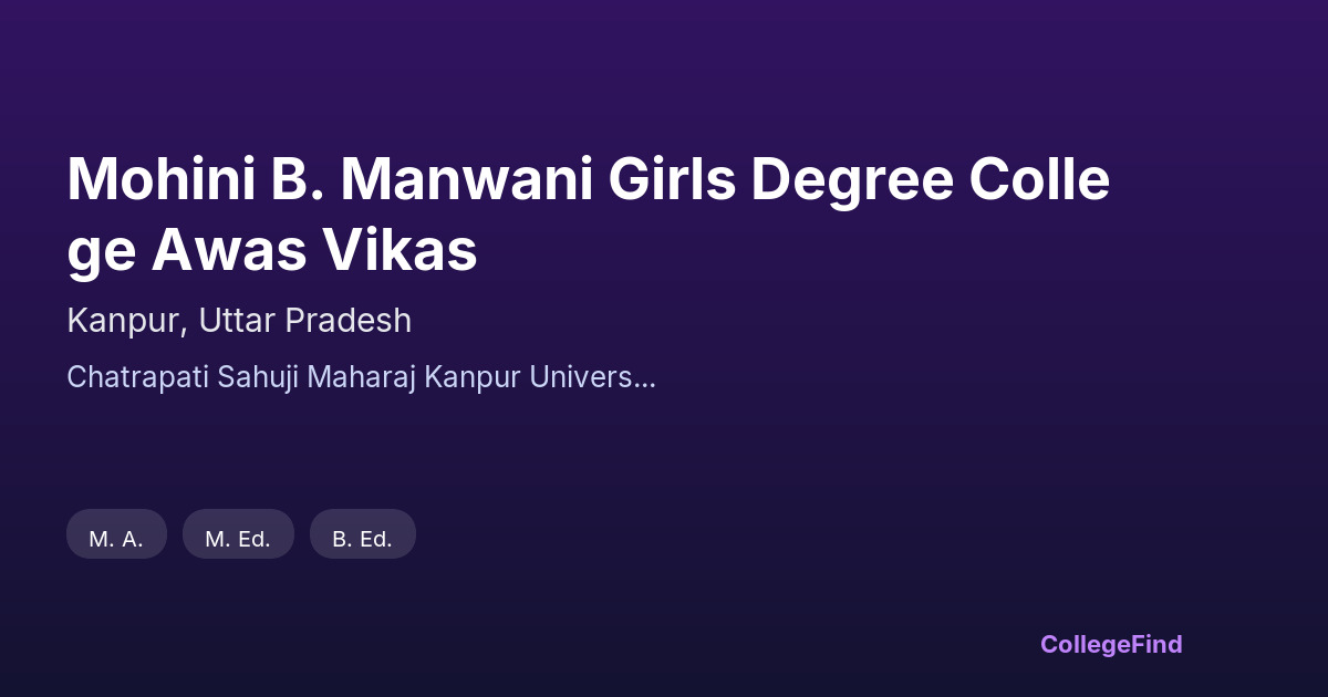 mohini b. manwani girls degree college awas vikas