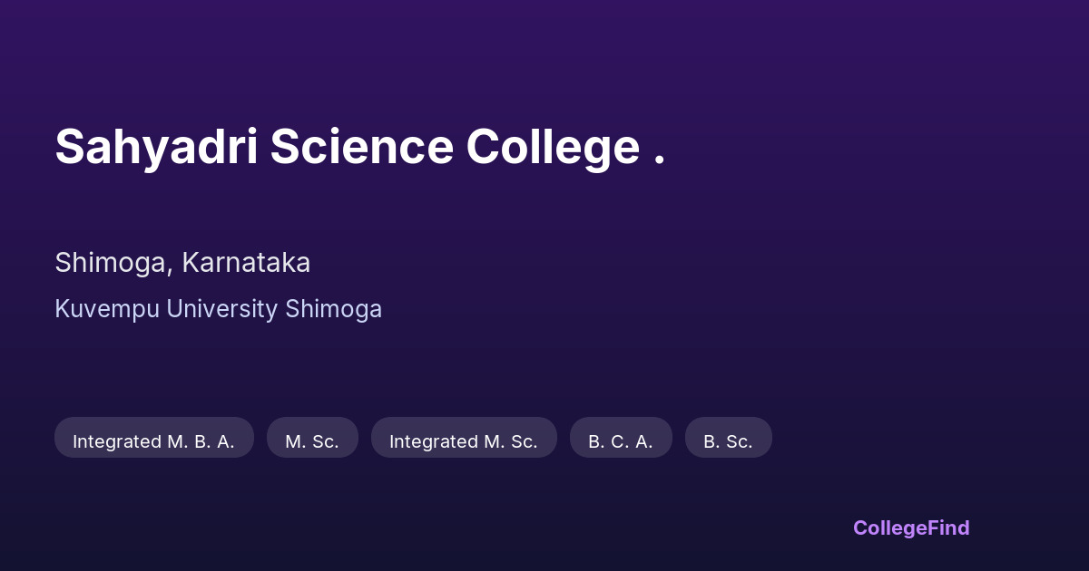 sahyadri science college .