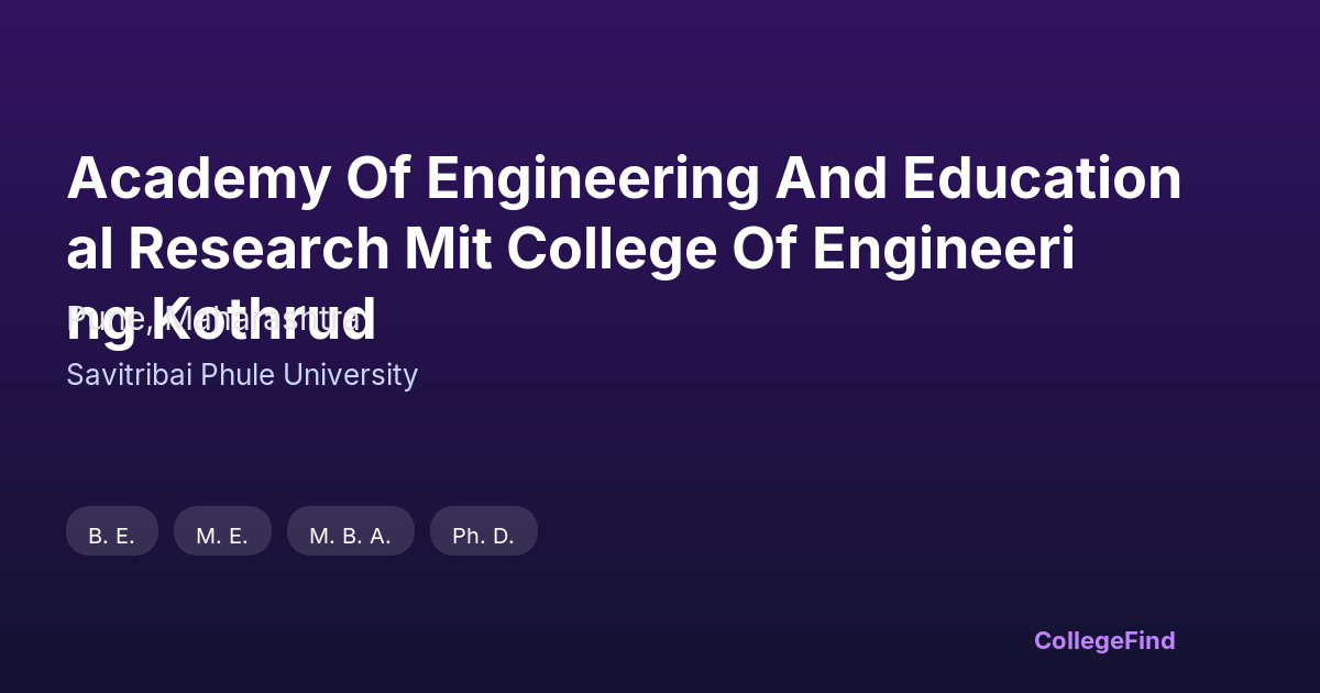academy of engineering and educational research mit college of engineering kothrud