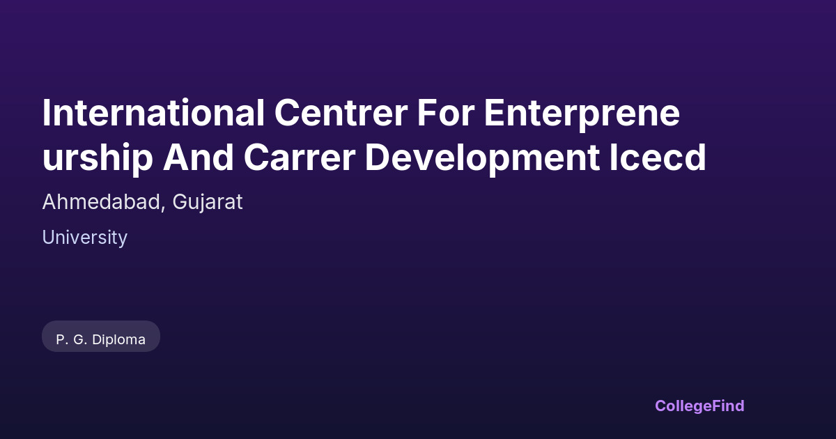 international centrer for enterpreneurship and carrer development icecd