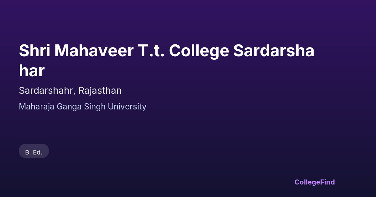 shri mahaveer t.t. college sardarshahar